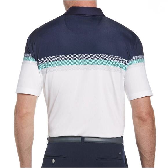 Callaway Men's Short Sleeve Opti-Dry Golf Performance Stretch Polo Navy White XL - Picture 4 of 6